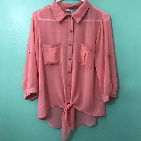 Love21 Sheer Button Down - Picture 4 of 5